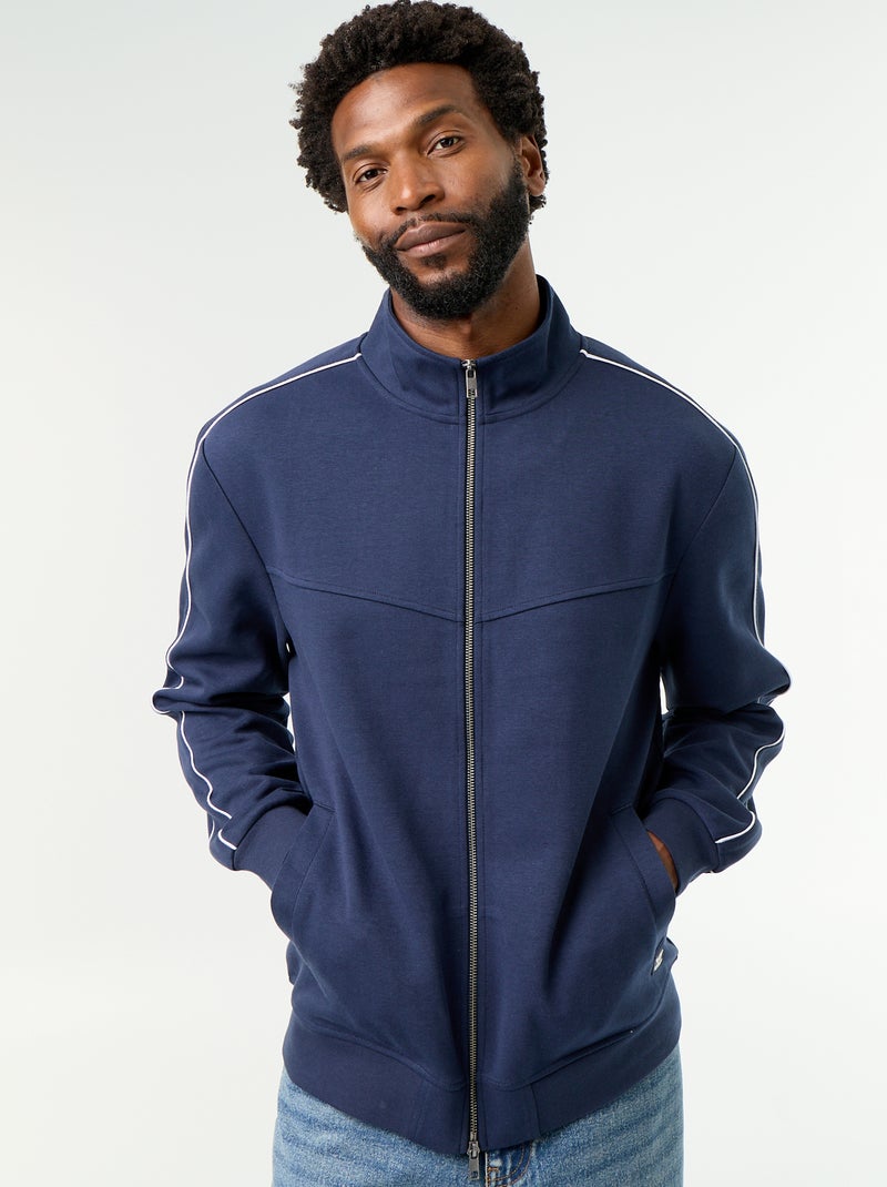Sweatshirt de moletão com fecho Preto - Kiabi