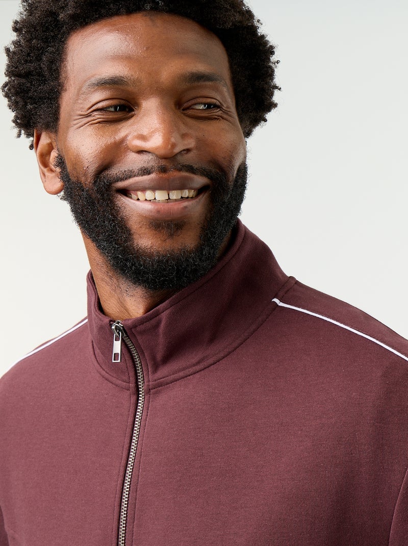 Sweatshirt de moletão com fecho Violeta - Kiabi