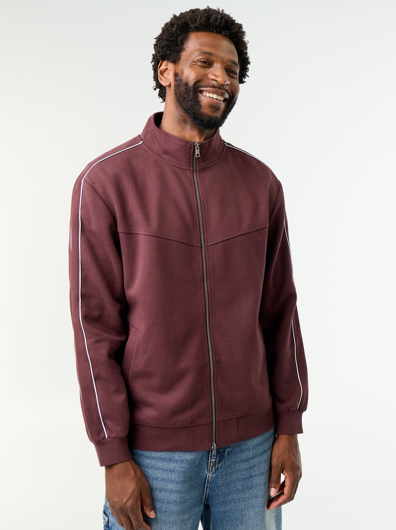 Sweatshirt de moletão com fecho Violeta - Kiabi