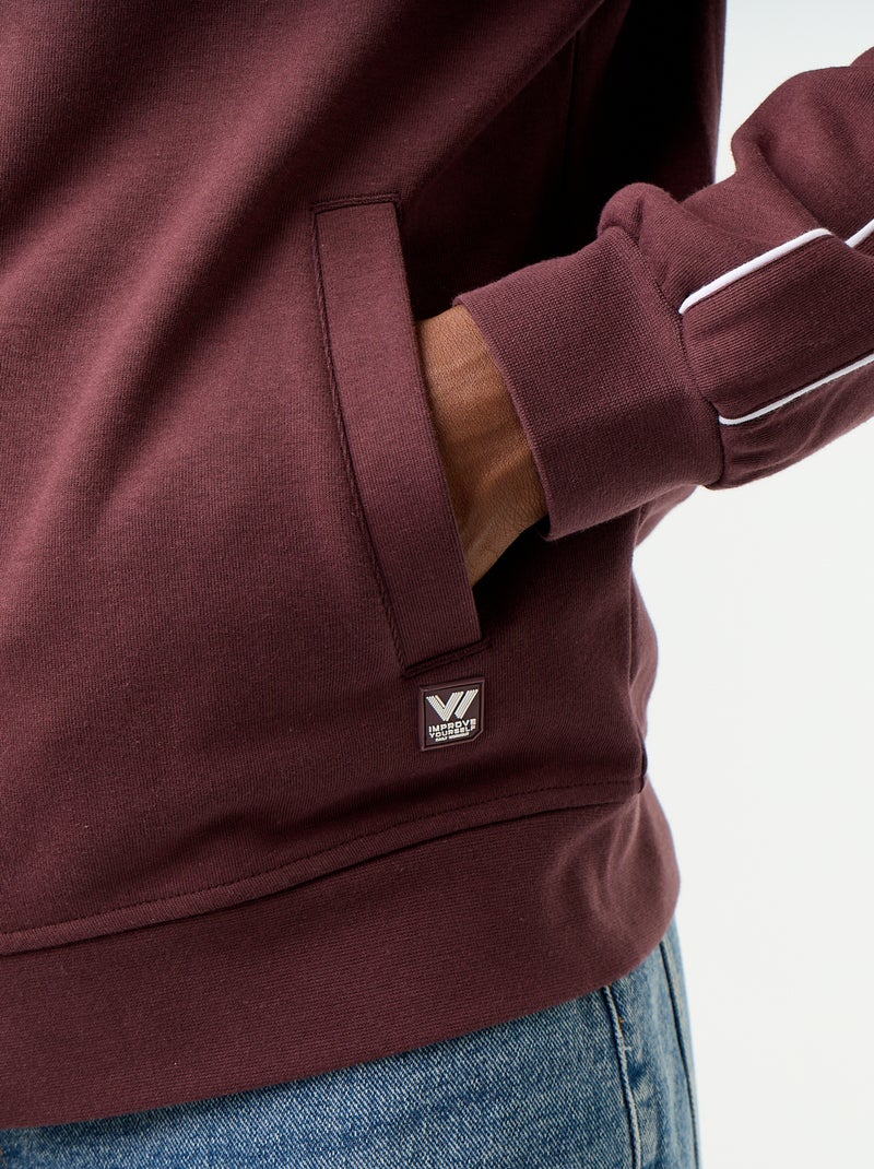 Sweatshirt de moletão com fecho Violeta - Kiabi