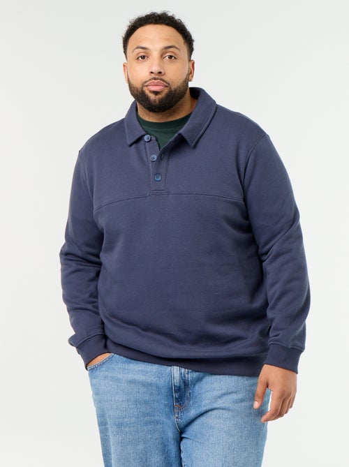 Sweatshirt de moletão com gola polo - Kiabi Sweatshirt de moletão com gola polo - Kiabi