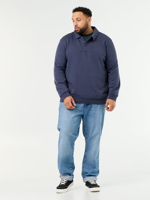 Sweatshirt de moletão com gola polo - Kiabi Sweatshirt de moletão com gola polo - Kiabi