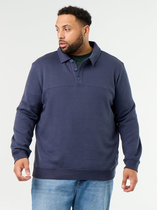 Sweatshirt de moletão com gola polo - Kiabi Sweatshirt de moletão com gola polo - Kiabi