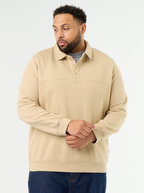 Sweatshirt de moletão com gola polo - Kiabi Sweatshirt de moletão com gola polo - Kiabi