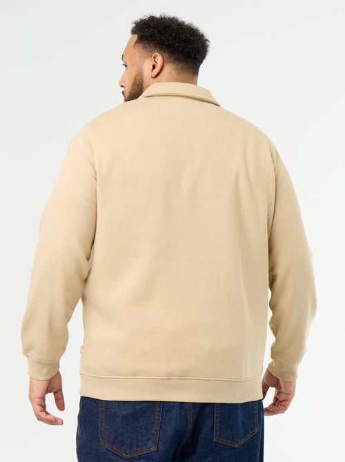Sweatshirt de moletão com gola polo - Kiabi Sweatshirt de moletão com gola polo - Kiabi