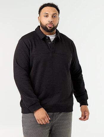 Sweatshirt de moletão com gola polo
