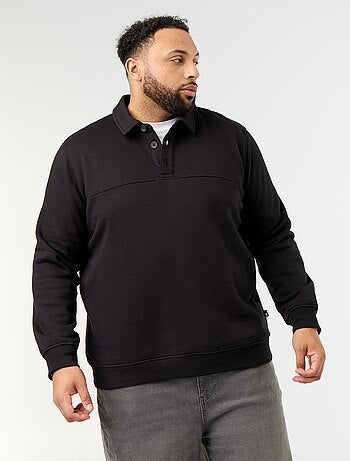 Sweatshirt de moletão com gola polo