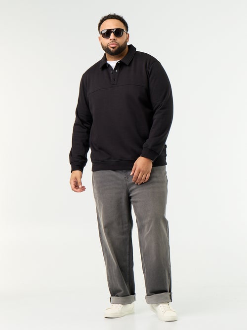 Sweatshirt de moletão com gola polo - Kiabi Sweatshirt de moletão com gola polo - Kiabi