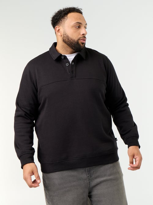 Sweatshirt de moletão com gola polo - Kiabi Sweatshirt de moletão com gola polo - Kiabi