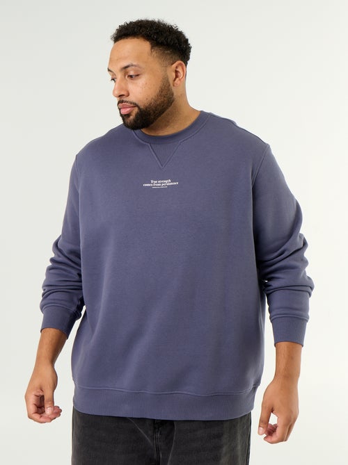 Sweatshirt de moletão com inscrição - Kiabi