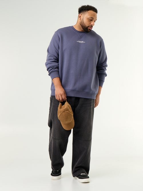 Sweatshirt de moletão com inscrição - Kiabi