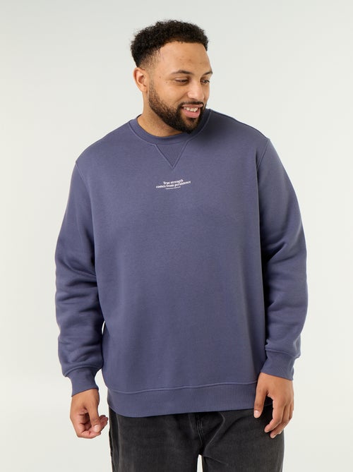 Sweatshirt de moletão com inscrição - Kiabi