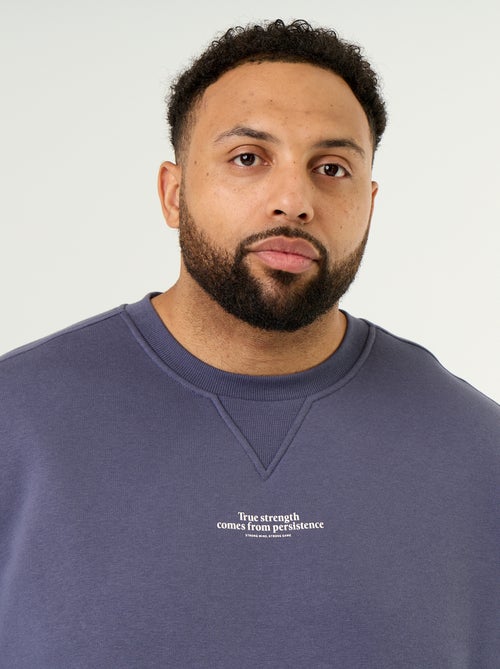 Sweatshirt de moletão com inscrição - Kiabi