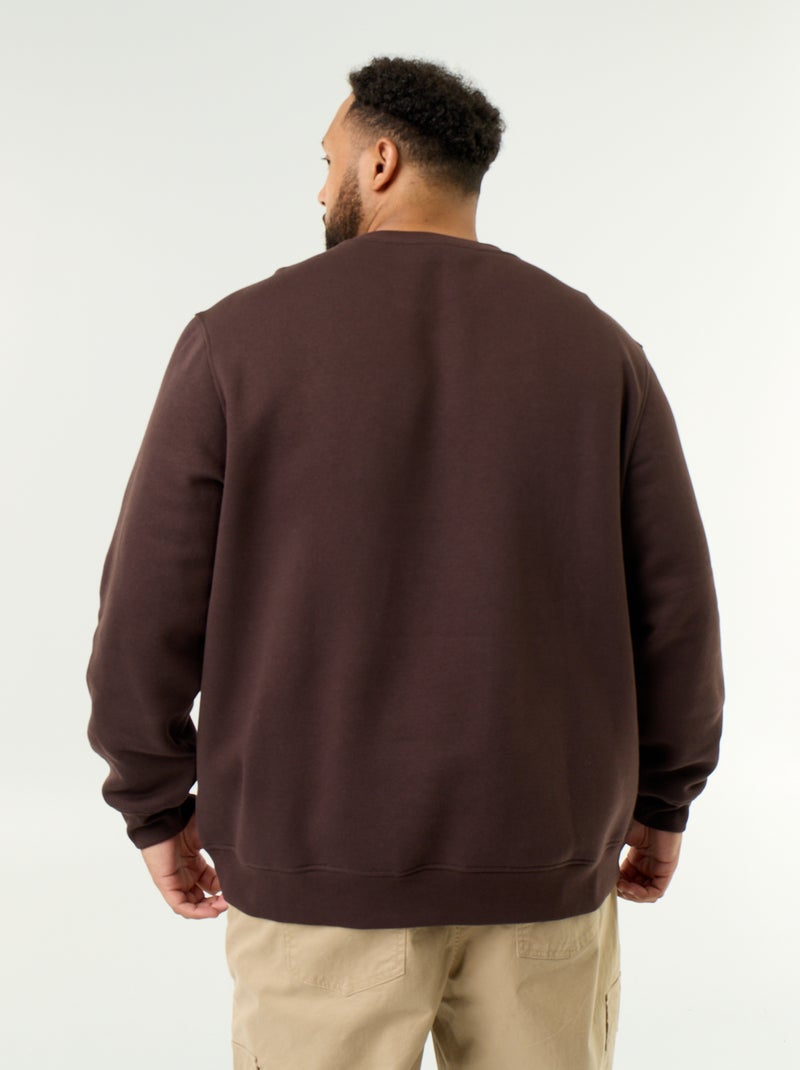 Sweatshirt de moletão com inscrição Castanho - Kiabi