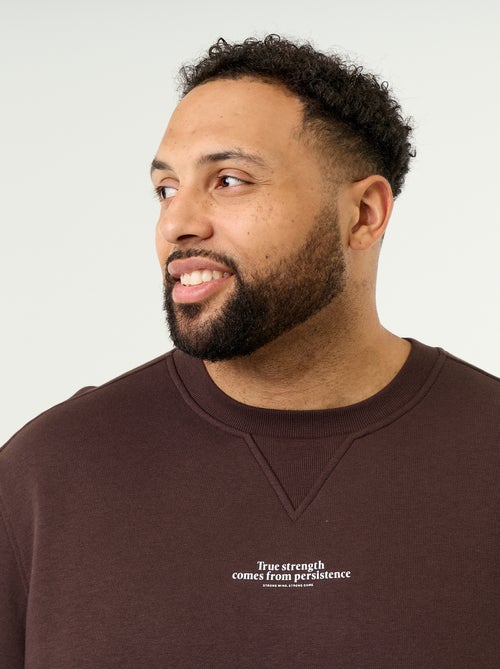 Sweatshirt de moletão com inscrição - Kiabi
