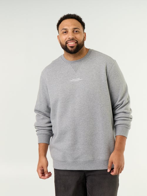 Sweatshirt de moletão com inscrição - Kiabi