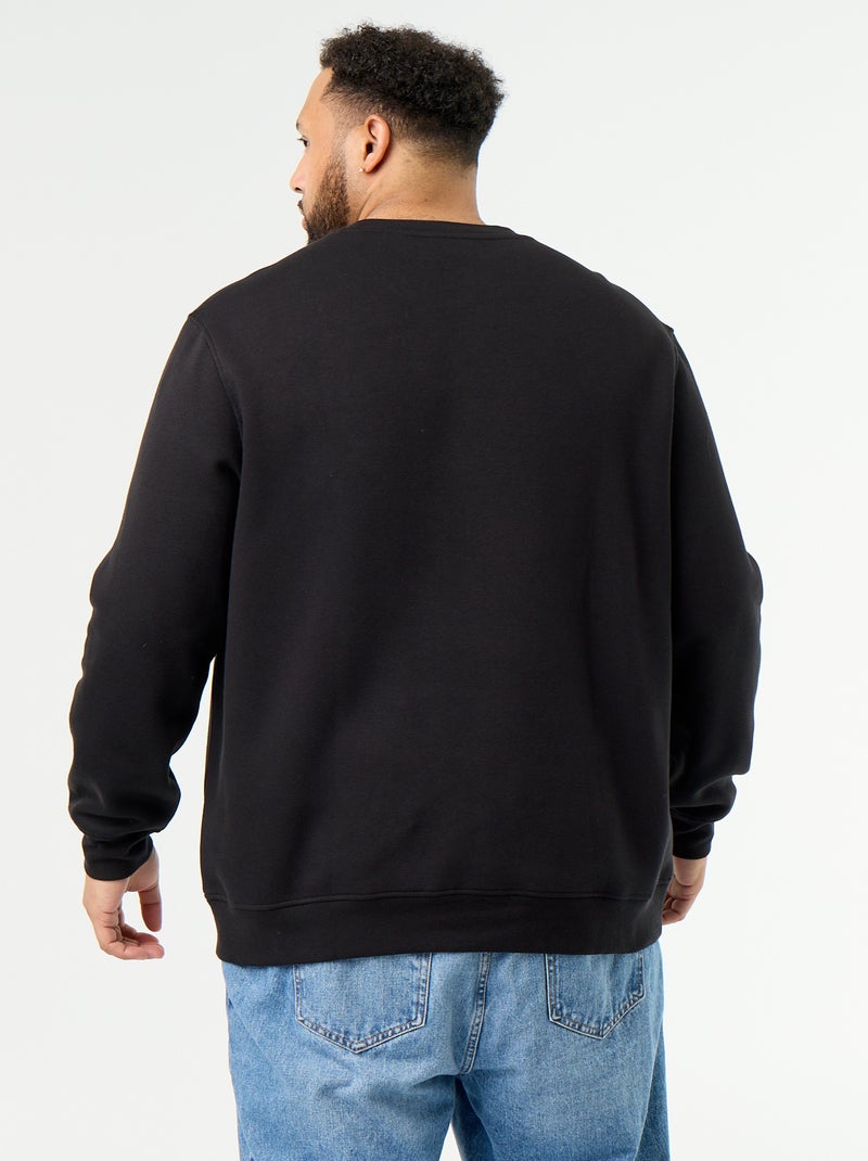 Sweatshirt de moletão com inscrição Preto - Kiabi