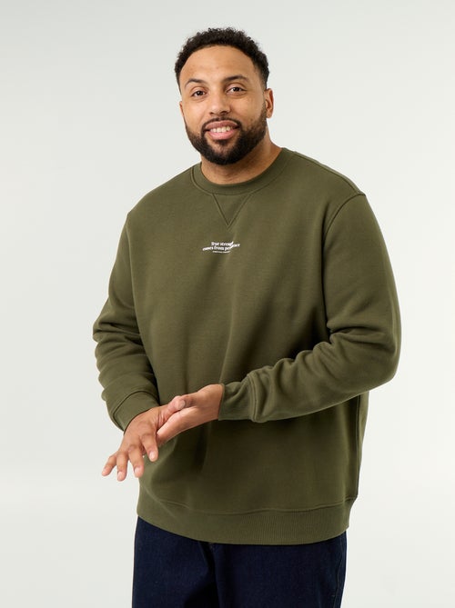 Sweatshirt de moletão com inscrição - Kiabi