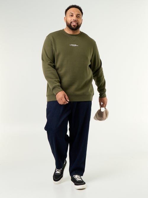Sweatshirt de moletão com inscrição - Kiabi