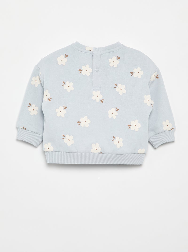 Sweatshirt de moletão estampada Azul - Kiabi