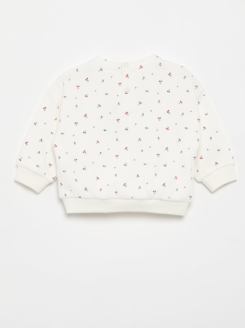 Sweatshirt de moletão estampada Branco - Kiabi
