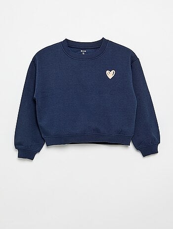Sweatshirt de moletão estampado no peito