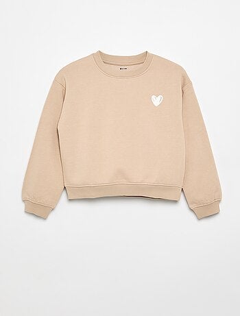 Sweatshirt de moletão estampado no peito