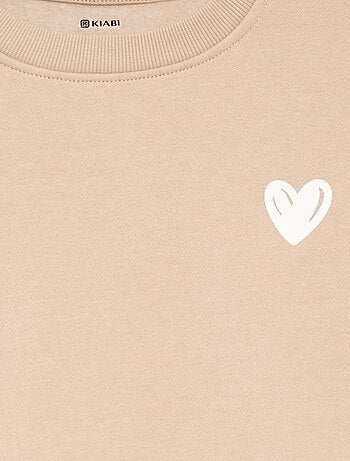 Sweatshirt de moletão estampado no peito