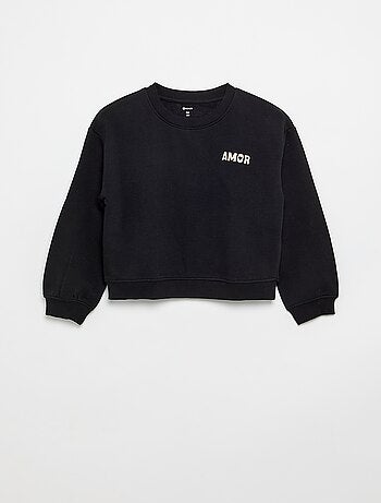 Sweatshirt de moletão estampado no peito