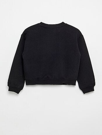 Sweatshirt de moletão estampado no peito