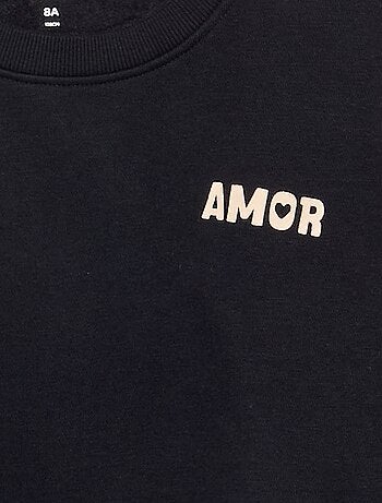 Sweatshirt de moletão estampado no peito