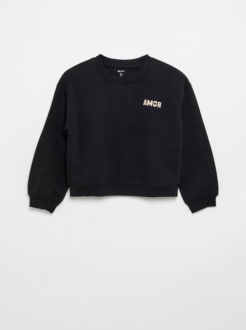 Sweatshirt de moletão estampado no peito - Kiabi
