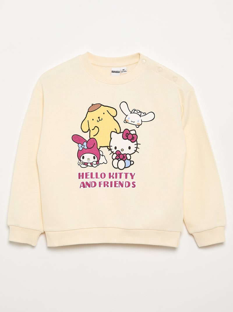 Sweatshirt de moletão \'Hello Kitty\' - coleção fácil de vestir Branco - Kiabi