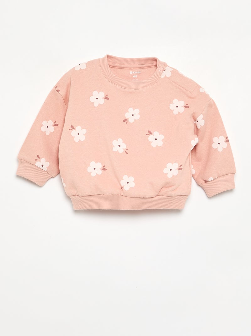 Sweatshirt de moletão leve estampada Bege - Kiabi
