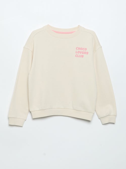 Sweatshirt de moletão leve estampada frente e verso - Kiabi