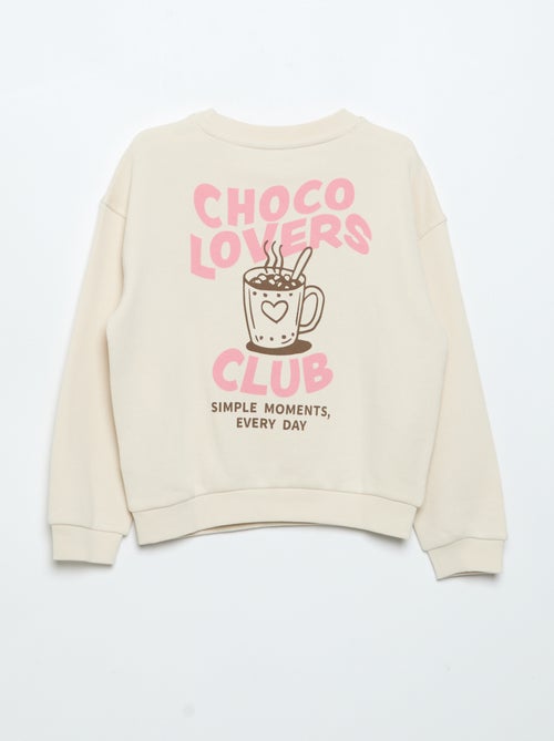 Sweatshirt de moletão leve estampada frente e verso - Kiabi