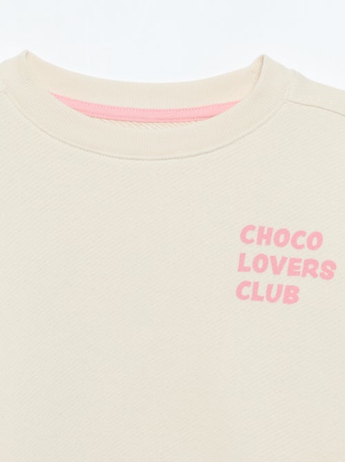 Sweatshirt de moletão leve estampada frente e verso - Kiabi