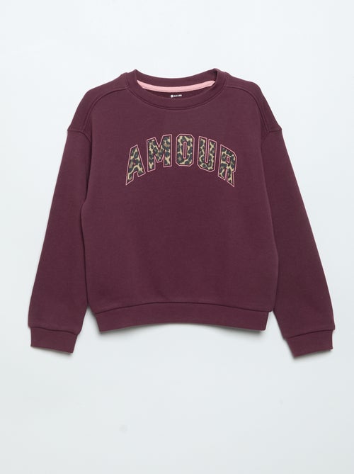Sweatshirt de moletão leve estampada frente e verso - Kiabi