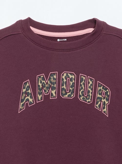 Sweatshirt de moletão leve estampada frente e verso - Kiabi