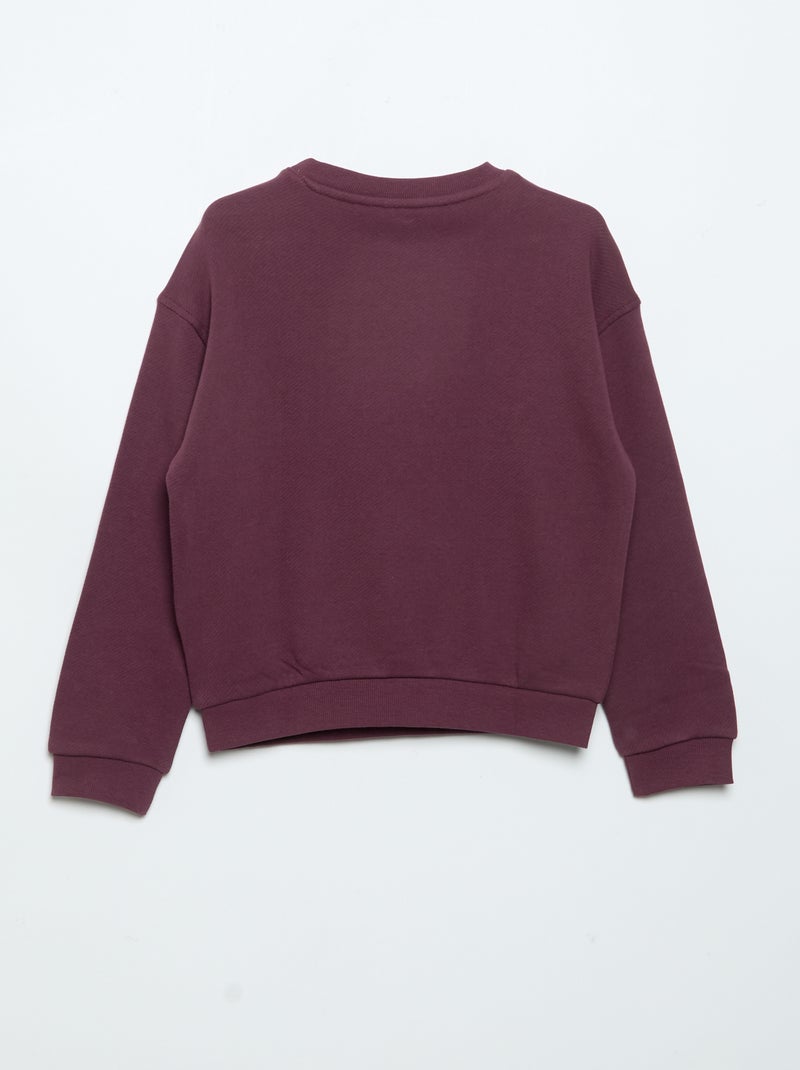 Sweatshirt de moletão leve estampada frente e verso Rosa - Kiabi