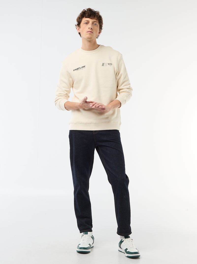 Sweatshirt de Moletom Leve com Estampa Frente e Verso Branco - Kiabi