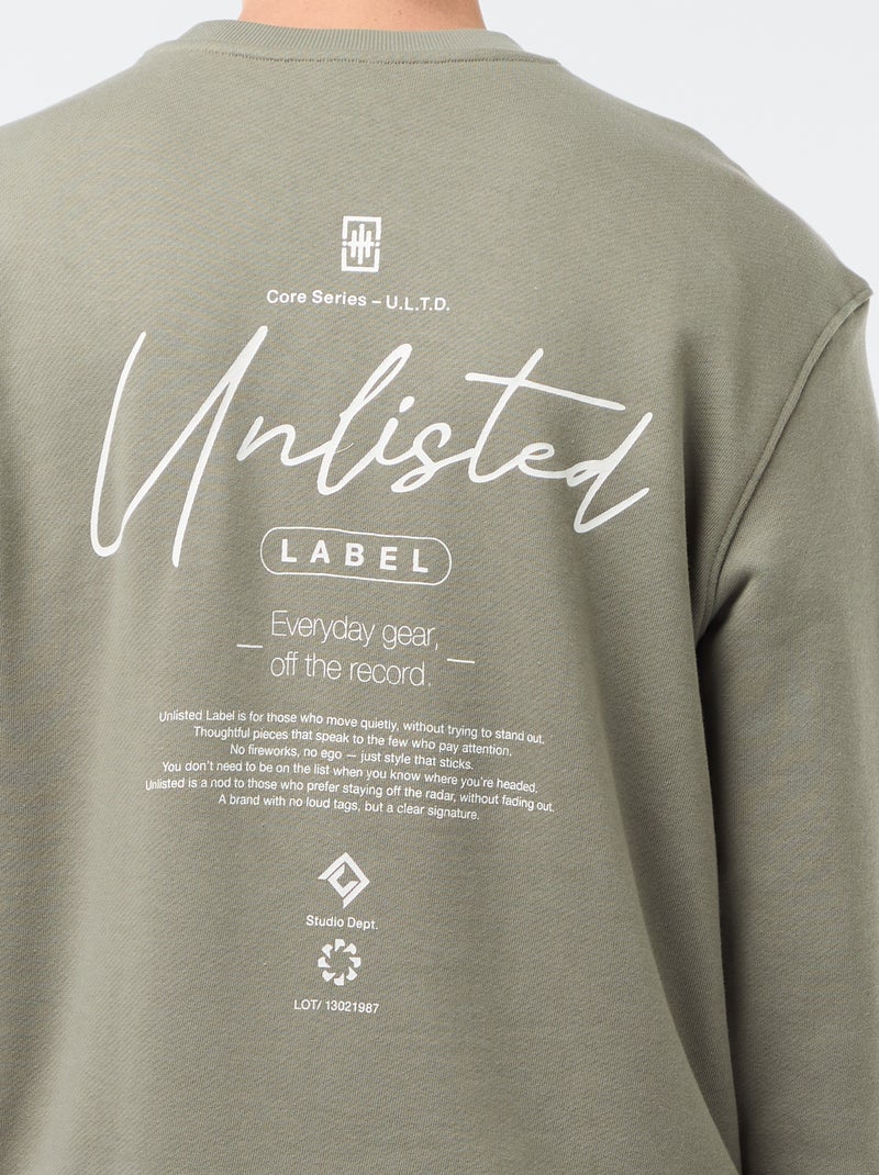 Sweatshirt de Moletom Leve com Estampa Frente e Verso Caqui - Kiabi