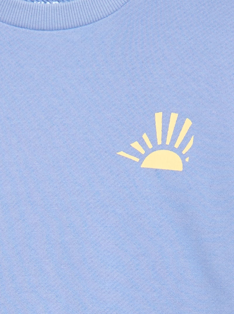 Sweatshirt de moletom leve com estampado Azul - Kiabi