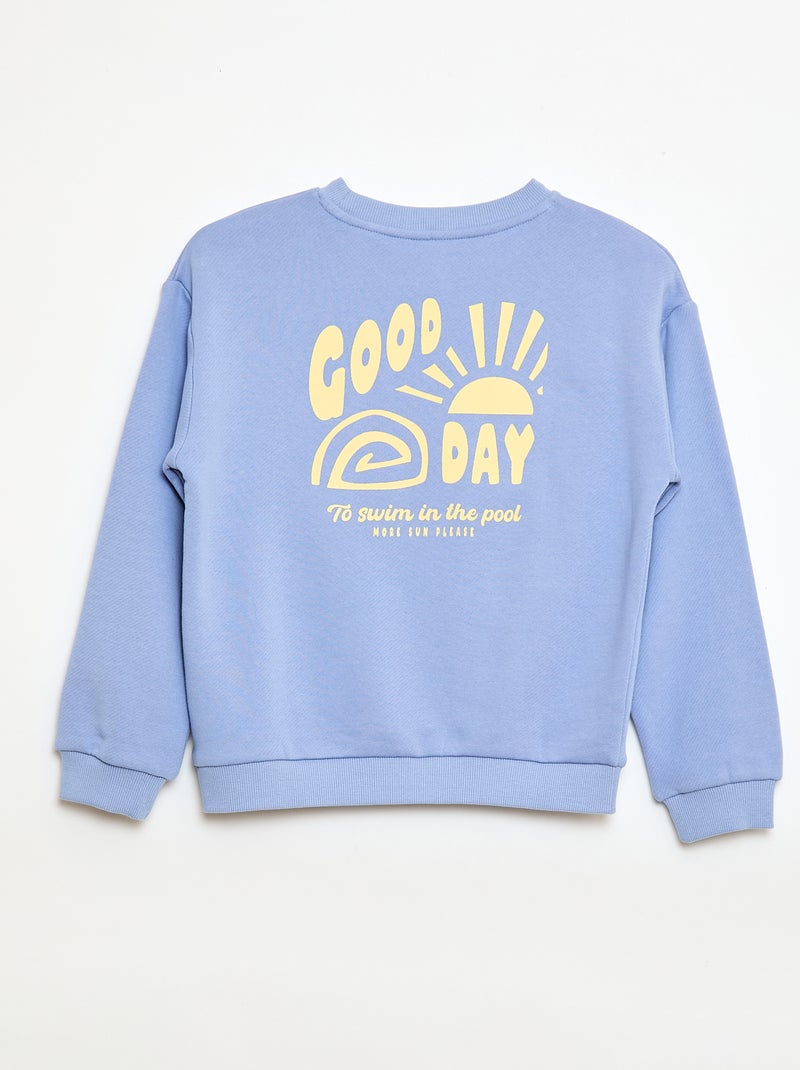 Sweatshirt de moletom leve com estampado Azul - Kiabi