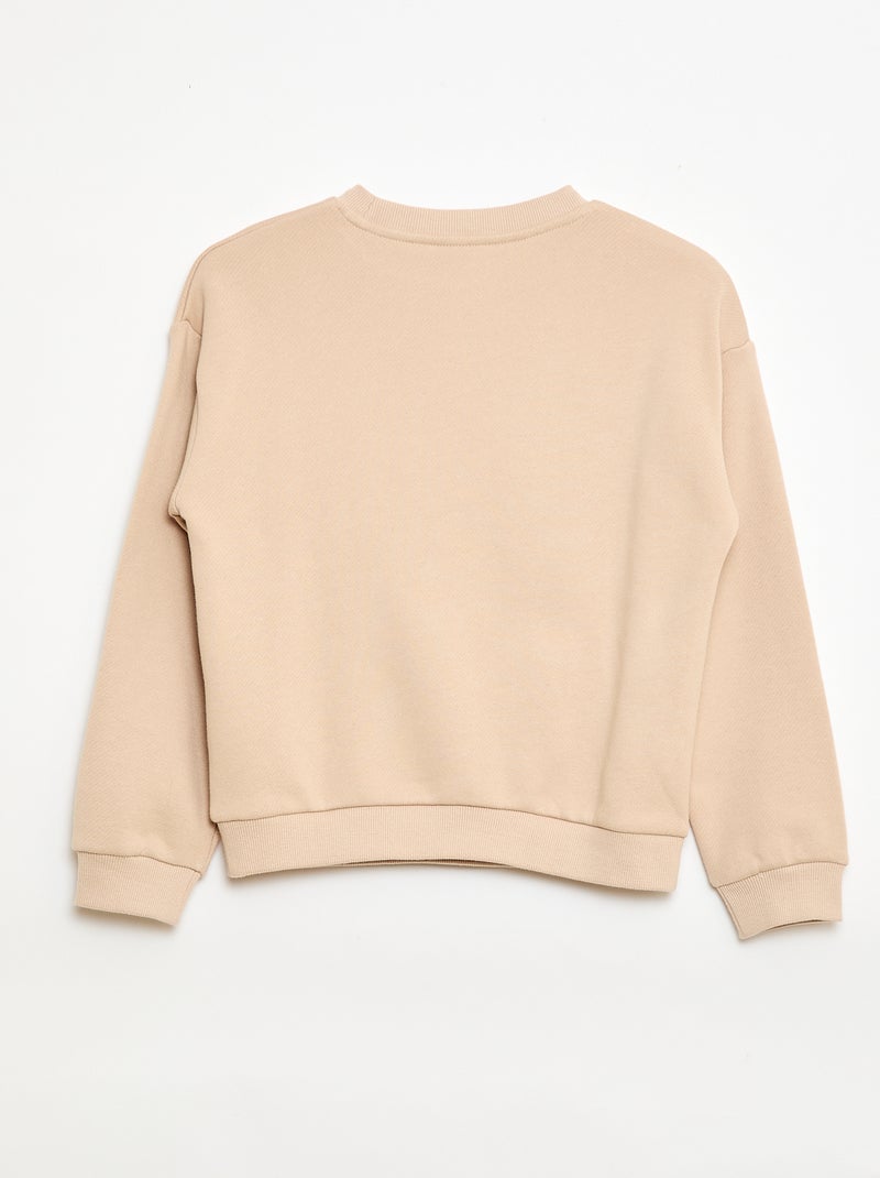 Sweatshirt de moletom leve com estampado Bege - Kiabi