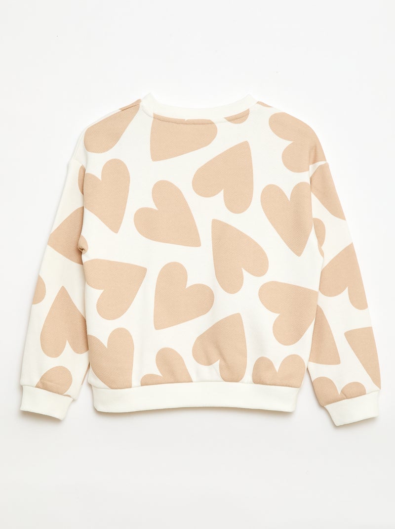 Sweatshirt de moletom leve com estampado Bege - Kiabi