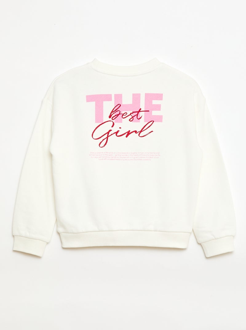 Sweatshirt de moletom leve com estampado Branco - Kiabi