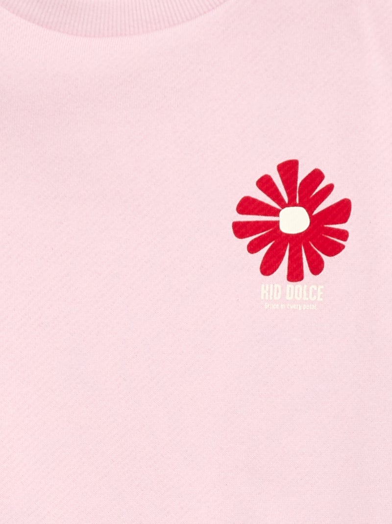 Sweatshirt de moletom leve com estampado Rosa - Kiabi