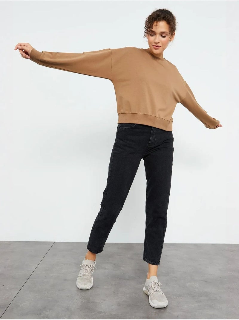 Sweatshirt de mulher relaxed com decote redondo tommy Camelo - Kiabi
