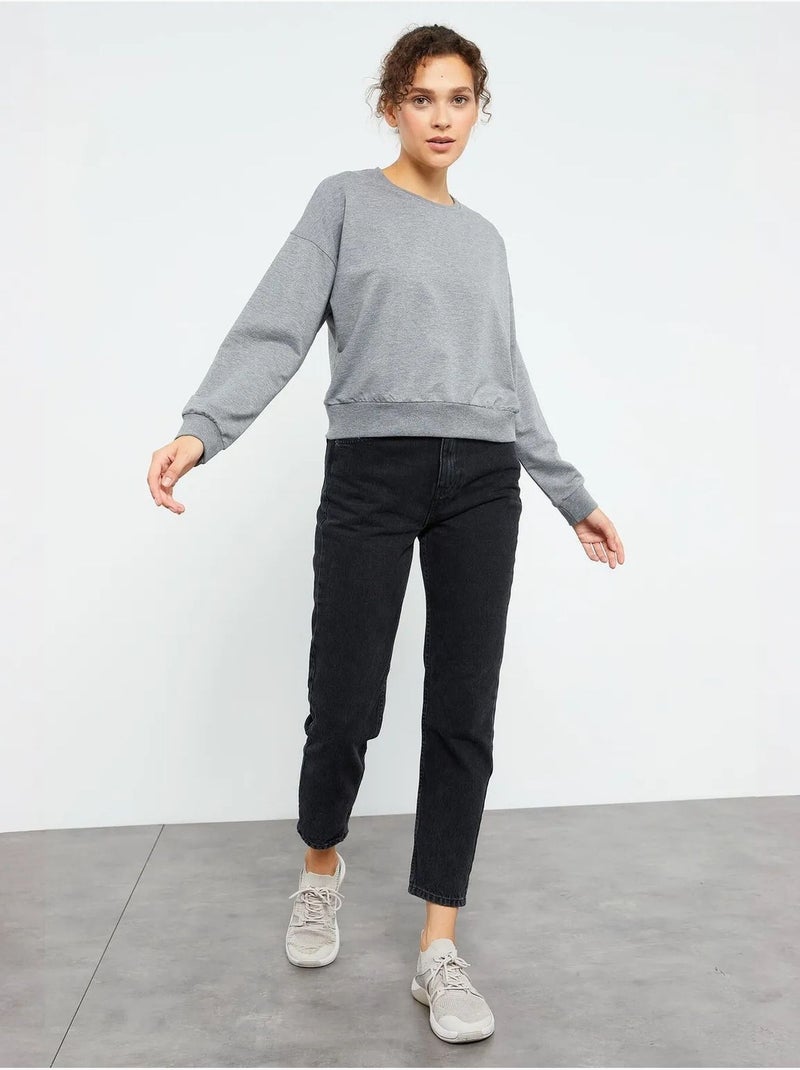 Sweatshirt de mulher relaxed com decote redondo tommy Cinza - Kiabi